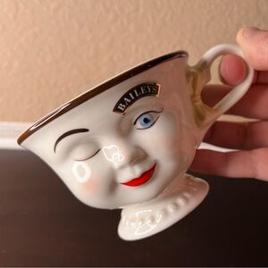 1990's Vintage Baileys Character Cup, Winking Lady, Footed Base